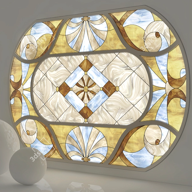 Tiffany Stained Glass Ceiling: Elegant & Authentic 3D model image 8