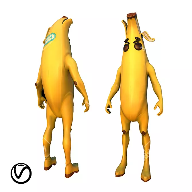 Custom Character Banana: Rigged & Animated 3D Model 3D model image 1