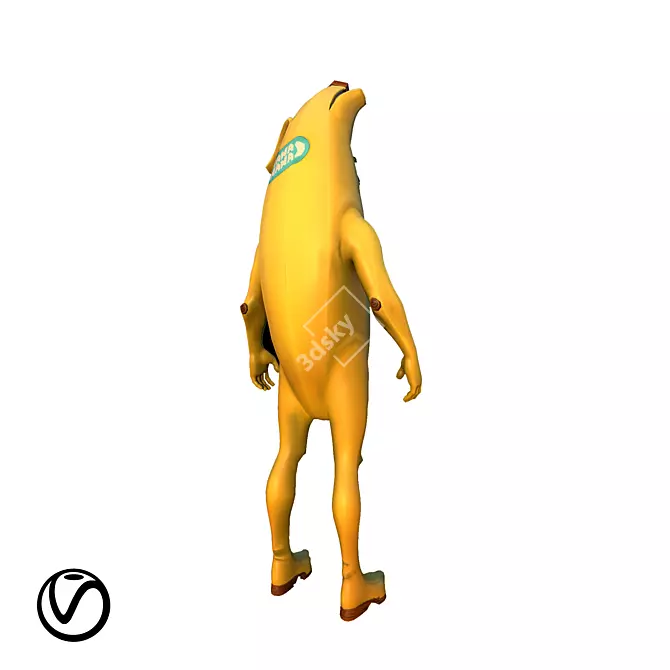 Custom Character Banana: Rigged & Animated 3D Model 3D model image 2