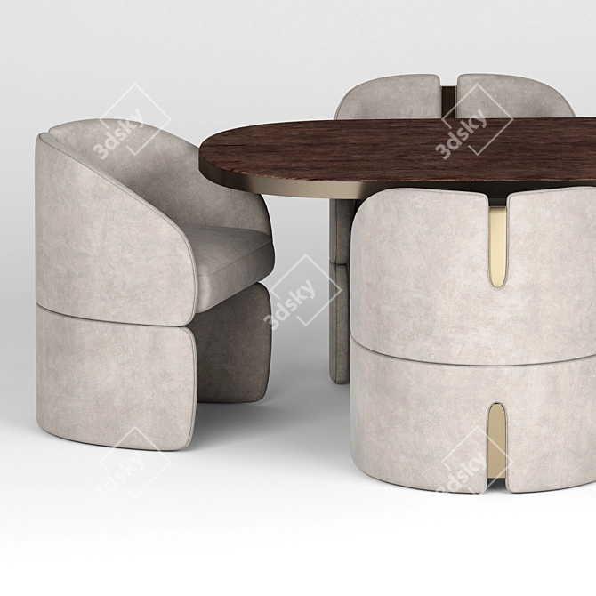 Elegant Isadora Dining Set 3D model image 2