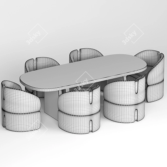 Elegant Isadora Dining Set 3D model image 3