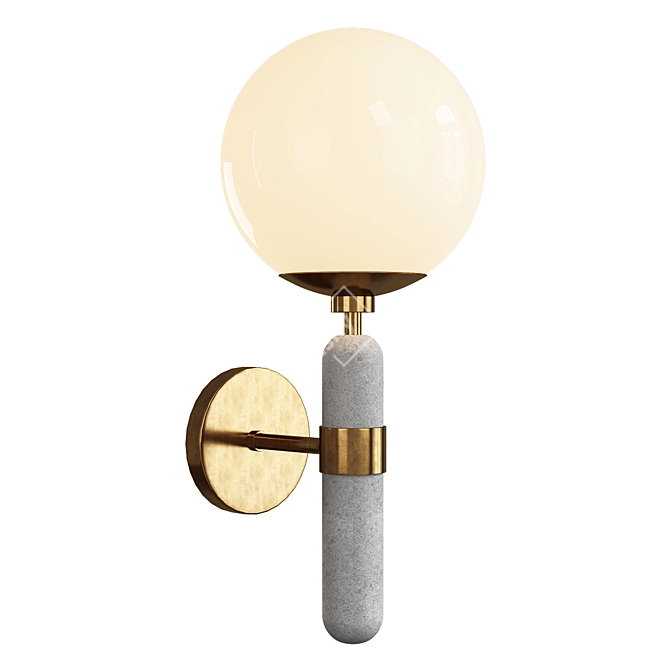 Elegant Brielle Sconce: 191mm x 216mm 3D model image 1