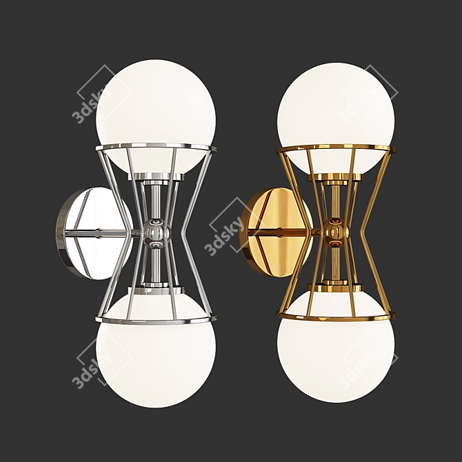 Petra 2-Light Sconce: Modern Illumination 3D model image 1