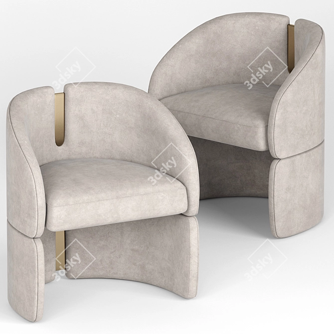 Elegant Isadora Dining Chair 3D model image 2