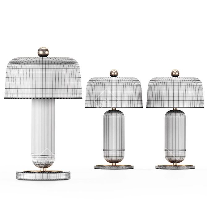 Scandinavian Style Table Lamps: Lamaptron Meet Tab & Meet Tab B 3D model image 3