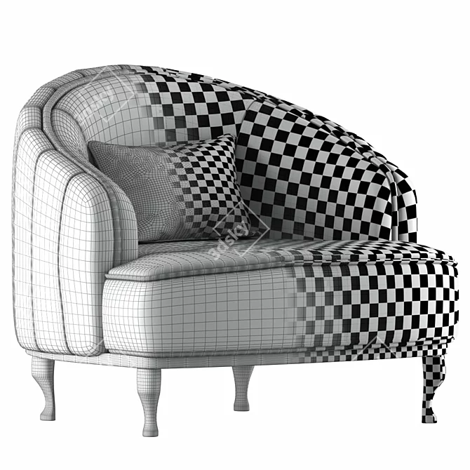 Elegant Amori Armchair 3D model image 5