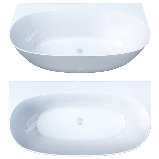 Modern Castone Edom Stone Bathtub 3D model image 2