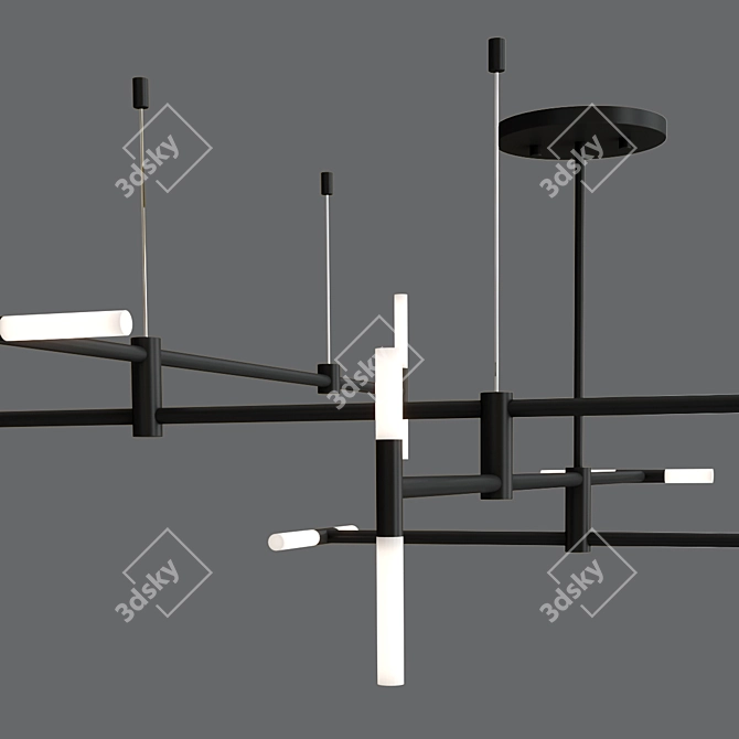 Sleek 16-Light Altona Chandelier 3D model image 2