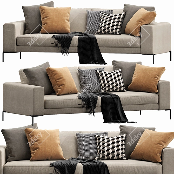 Contemporary Ditre Union Sleeper Sofa 3D model image 1