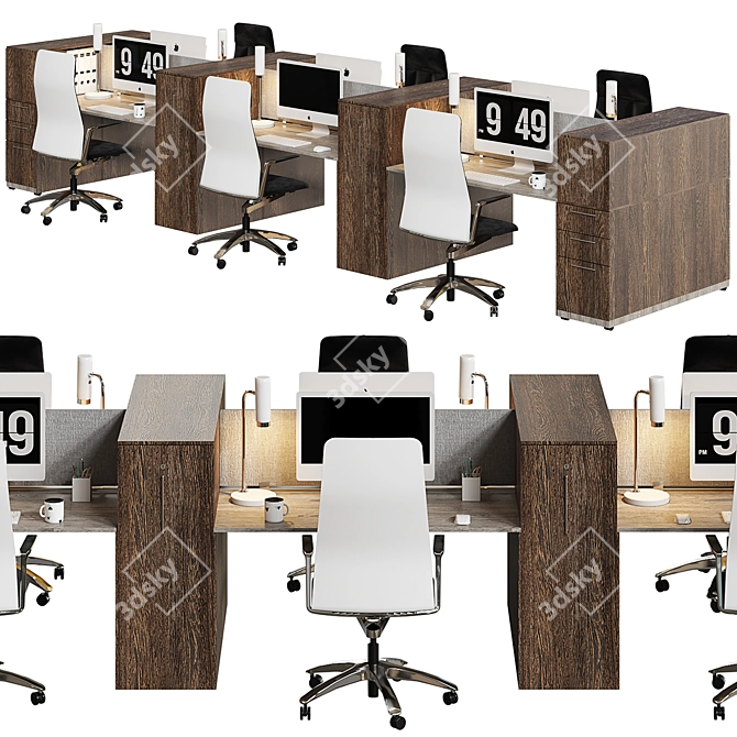 Sleek Office Furniture Set 3D model image 1