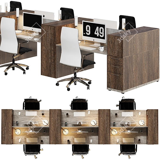 Sleek Office Furniture Set 3D model image 3