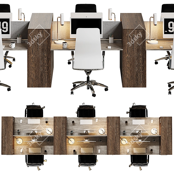 Sleek Office Furniture Set 3D model image 6