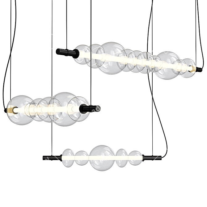 Elegant Bubbles Pendant Light 3D model image 1