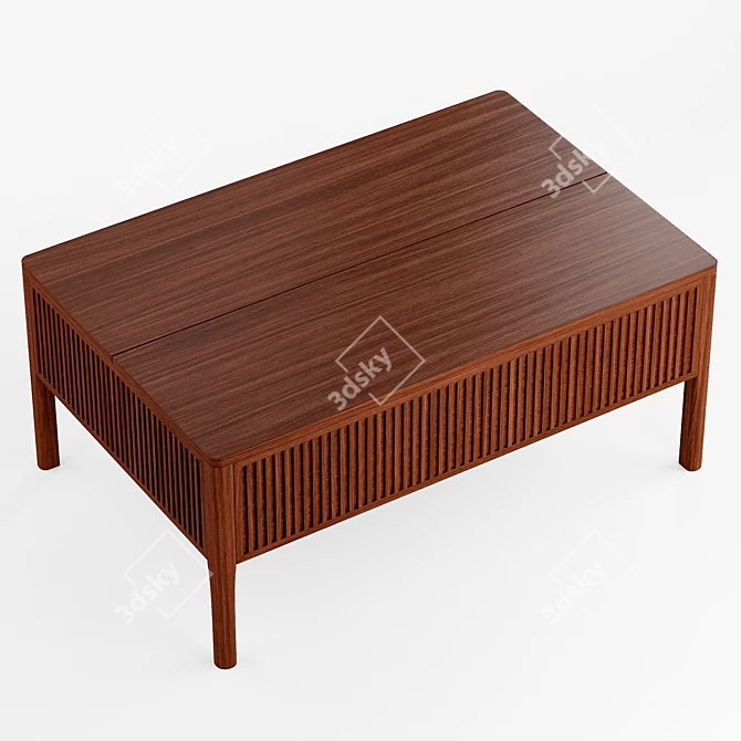 Mid-Century Lift-Top Coffee Table 3D model image 2