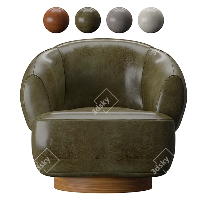 Merrick Leather Swivel Chair - Elegant and Versatile Seating 3D model image 1
