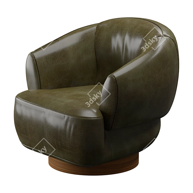 Merrick Leather Swivel Chair - Elegant and Versatile Seating 3D model image 2