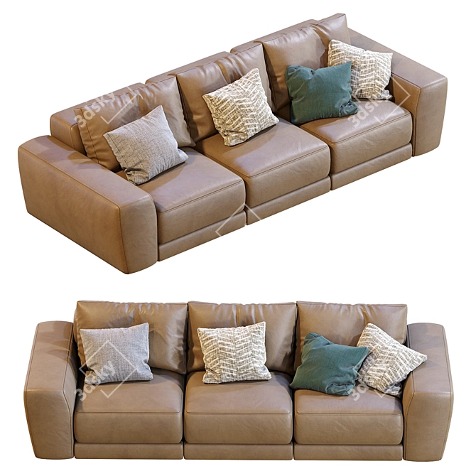 Modern Leather Sofa by Jesse 3D model image 6