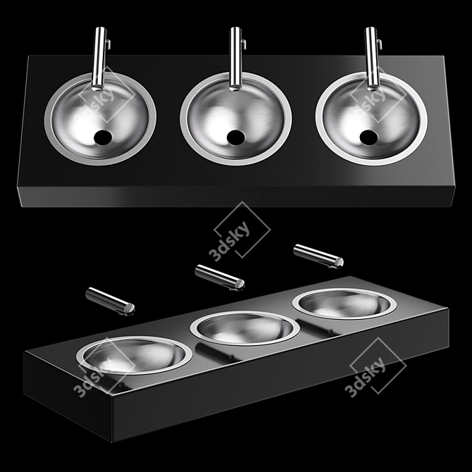 DELABIE Stainless Steel Washbasins 3D model image 2