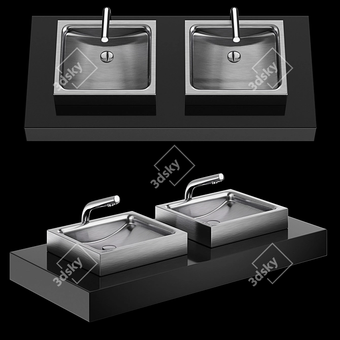 DELABIE Stainless Steel Washbasins 3D model image 3