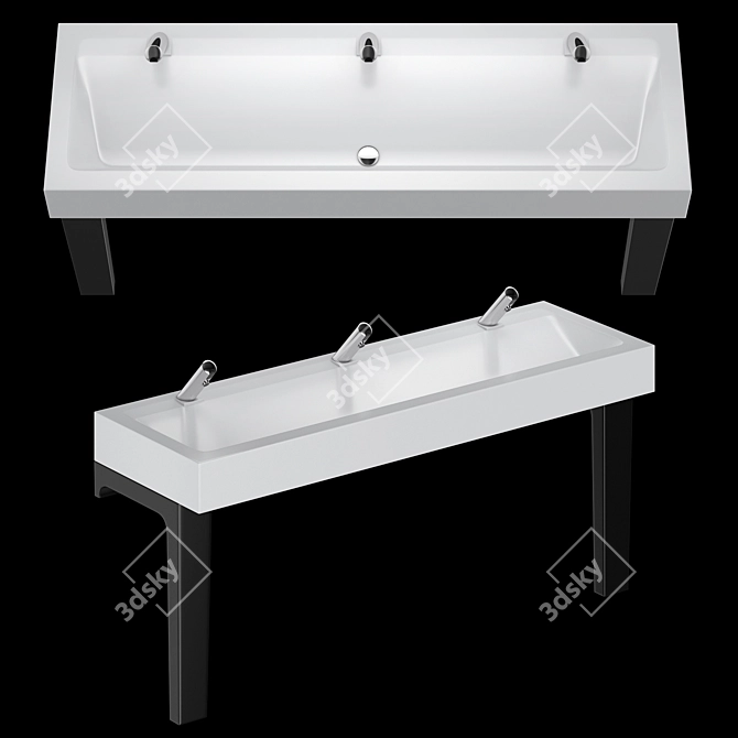 DELABIE Stainless Steel Washbasins 3D model image 5