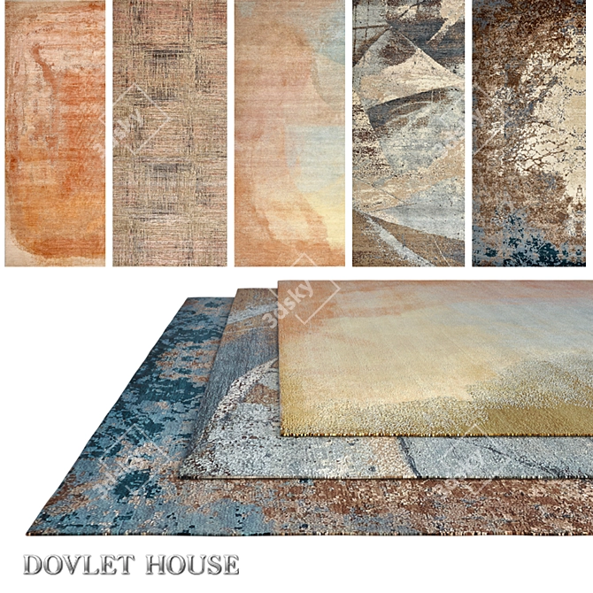 Title: DOVLET HOUSE Carpets Set (Part 716) 3D model image 1