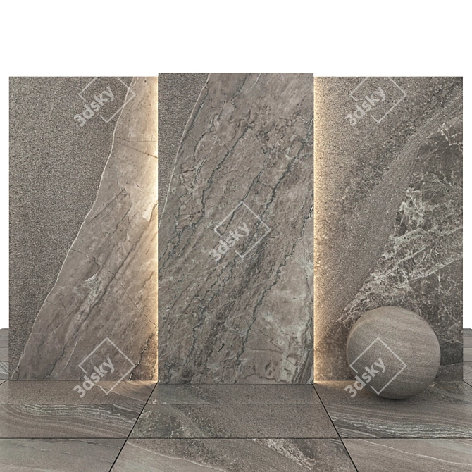 Arkon Gray Stone: Textured Slabs & Tiles 3D model image 2