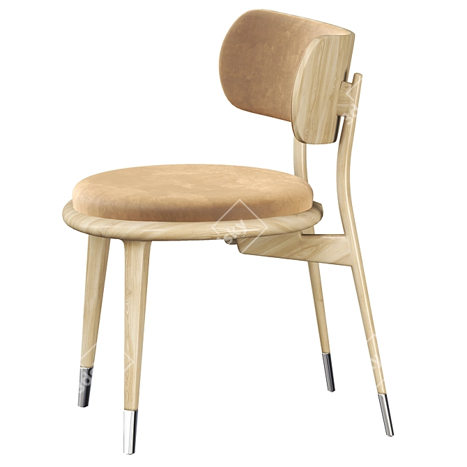 Elegant Wood Dining Chair 3D model image 3