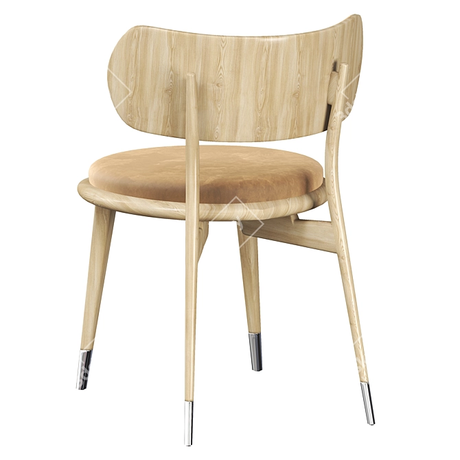 Elegant Wood Dining Chair 3D model image 4