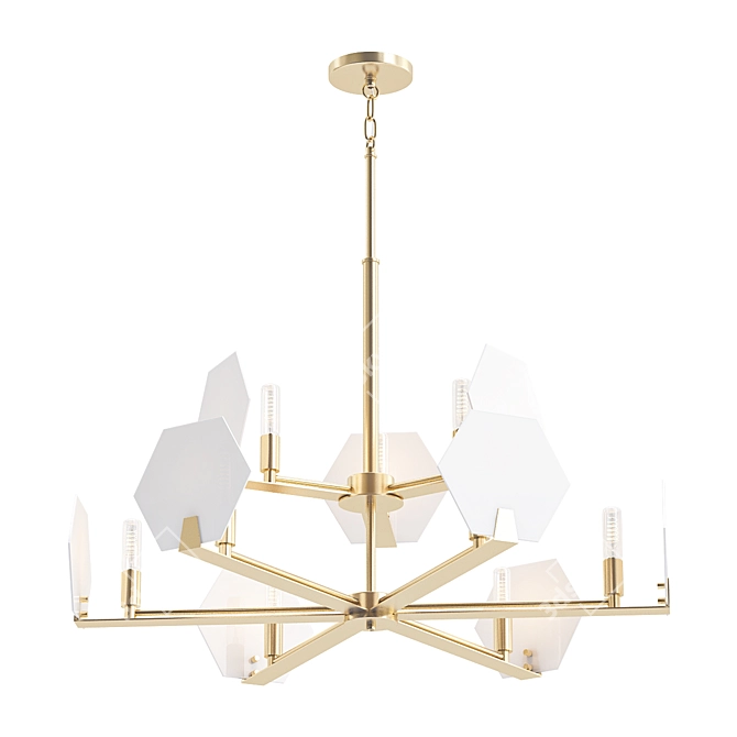 Elegant 9-Light Chandelier 3D model image 1