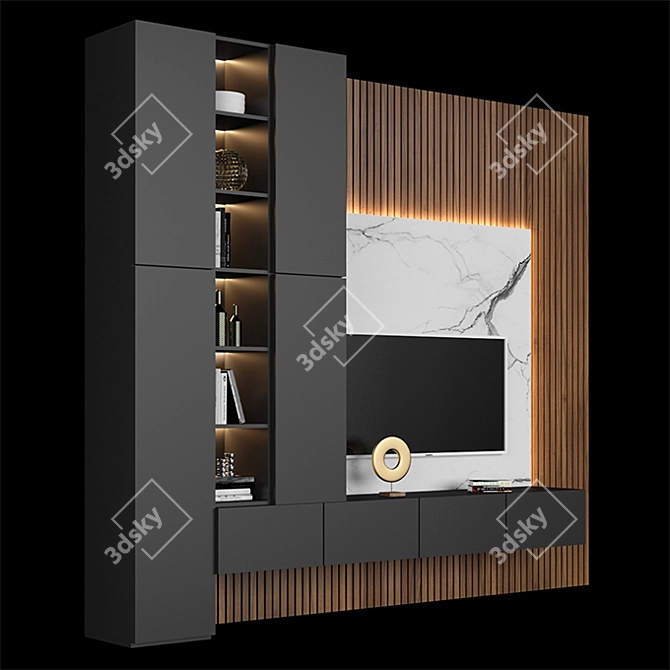 Modern TV Stand Furniture 3D model image 2