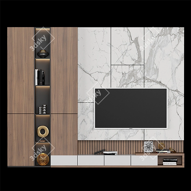 Versatile TV Stand 055: Ready-to-Use Visualizations 3D model image 1