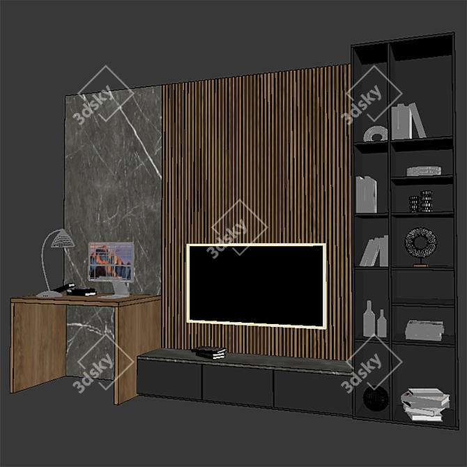 Modern TV Stand 057: V-Ray Ready, 3DS Max Compatible 3D model image 3