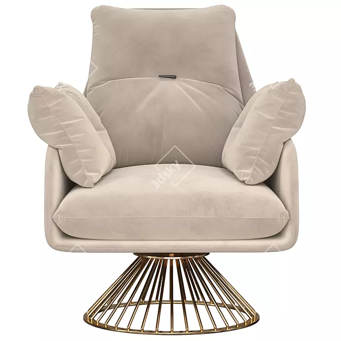 Modern Furniture Style Armchair 3D model image 3
