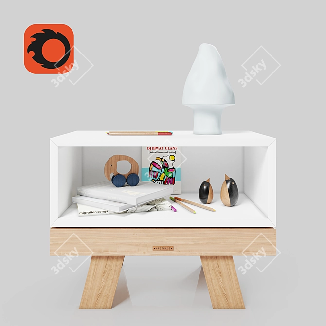 Sleek and Practical Nido Nightstand 3D model image 1