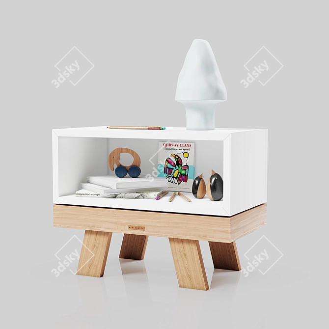 Sleek and Practical Nido Nightstand 3D model image 2