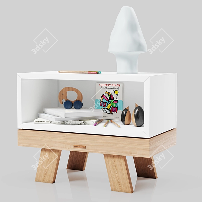 Sleek and Practical Nido Nightstand 3D model image 5