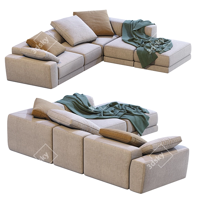 Modern Comfort: Jesse Pasha Sofa 3D model image 3