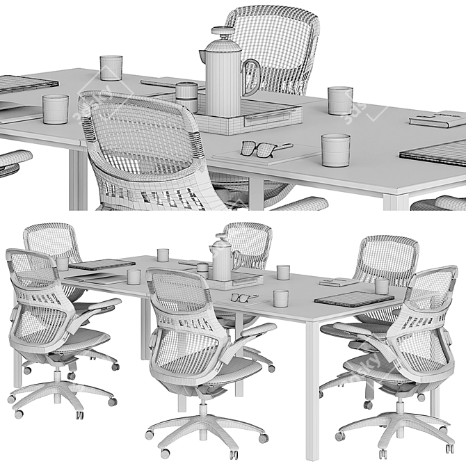 Sleek Modern Conference Table 3D model image 5