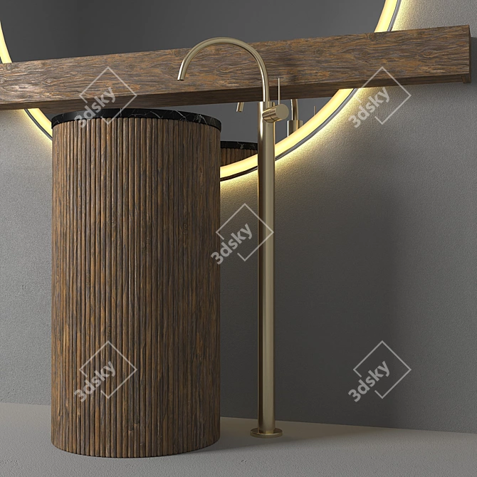 Elegant Bathroom Vanity Set 3D model image 3