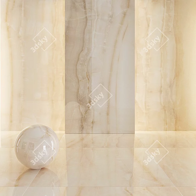 Elegant Akoya Ivory Marble 3D model image 1