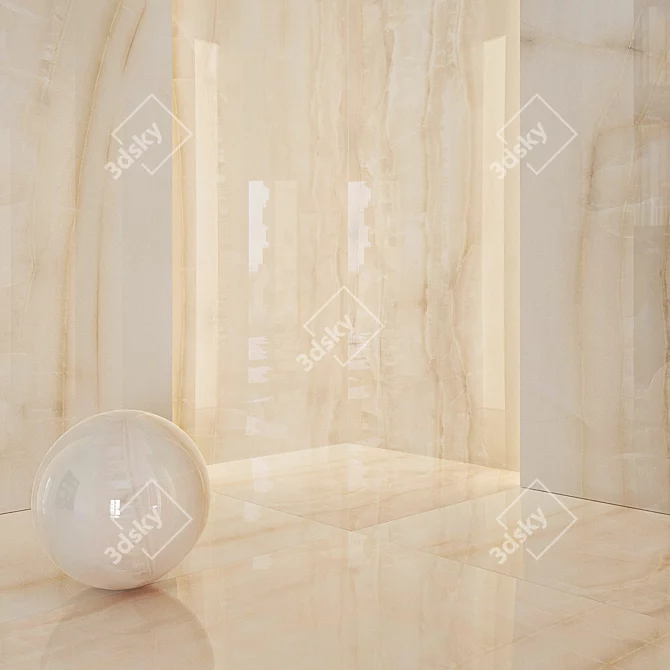 Elegant Akoya Ivory Marble 3D model image 2