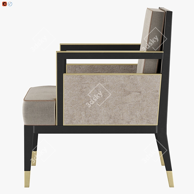 Modern Montreal Armchair 3D model image 3