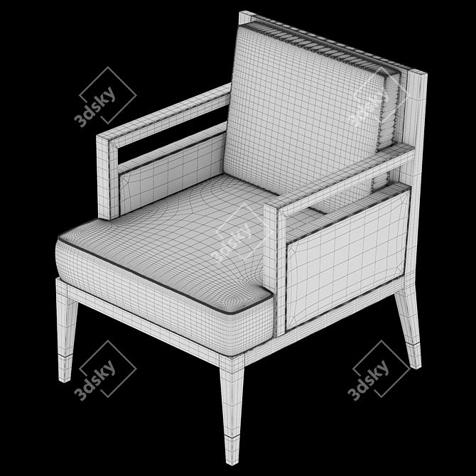 Modern Montreal Armchair 3D model image 6