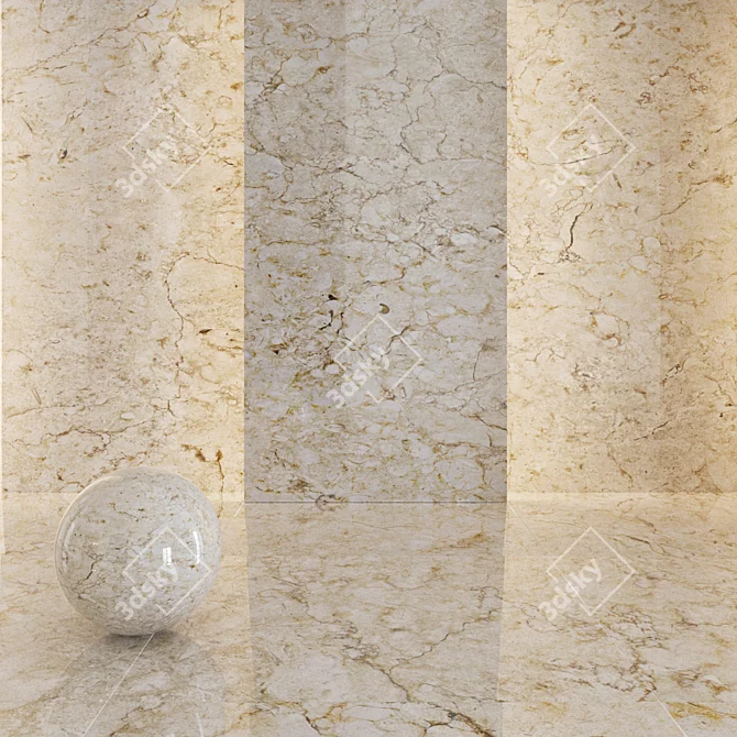 Sleek Marble Tiles 3D model image 1