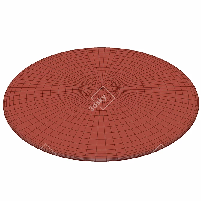 Round Floral Rug - High Quality 3D model image 2