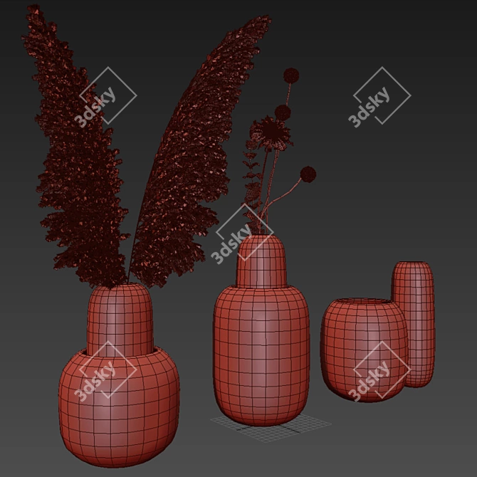 Versatile Bolia Una Clear Gray Vase 3D model image 5