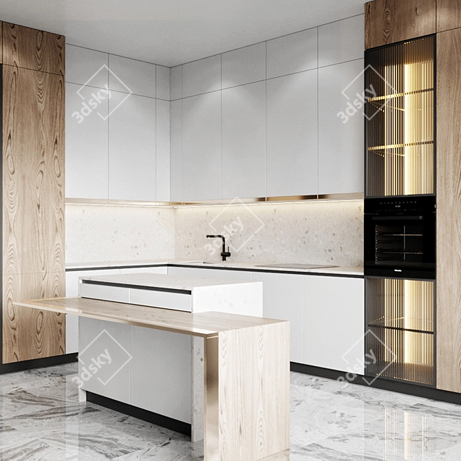 Elegant Kitchen Range: Faber Cylindra Isola Gloss+ and Blanco Mixer 3D model image 3