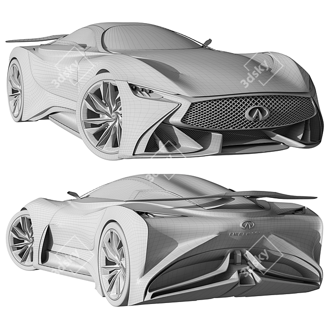 Infiniti Vision GT Blue: Futuristic Concept Car 3D model image 6