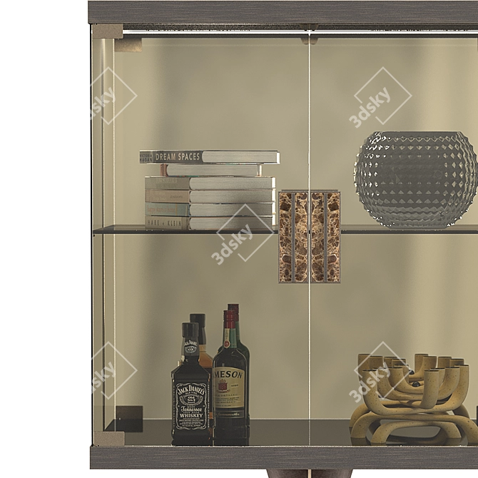 Elegant Velvet Whiskey Display 3D model image 4