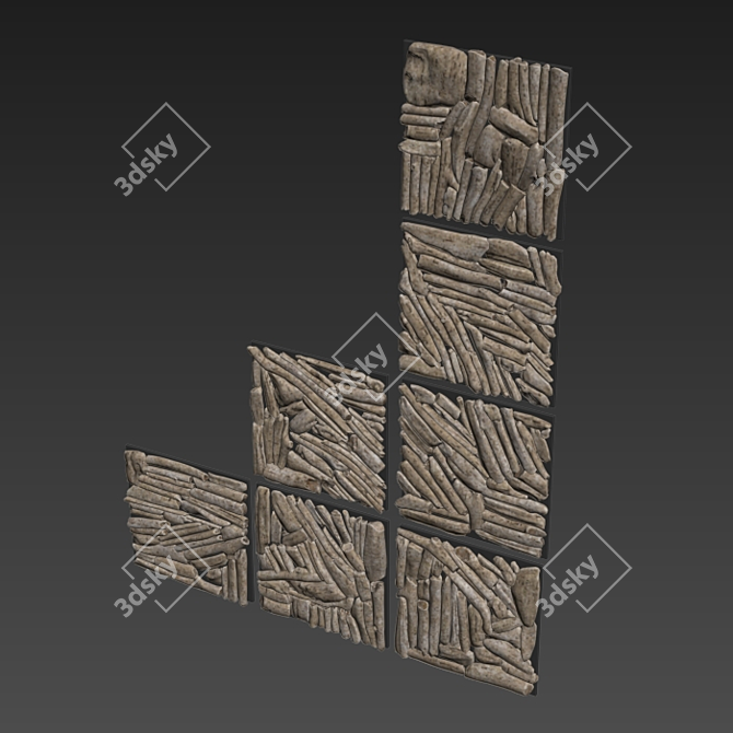 Smoothed Panel Branch Debris - Large 3D model image 6